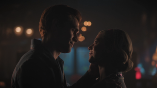 Archie and Betty about to kiss in Riverdale series finale