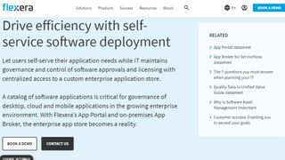 Website screenshot for Flexera App Portal