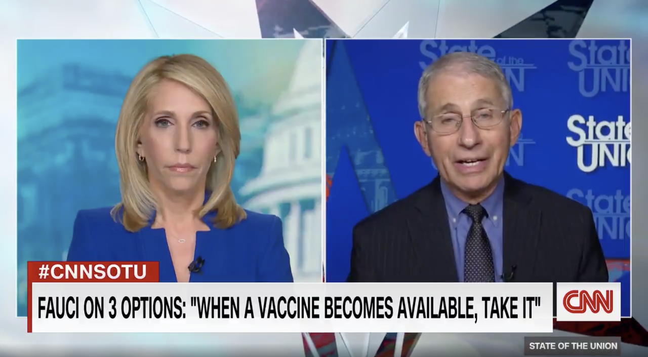 Dana Bash and Anthony Fauci.