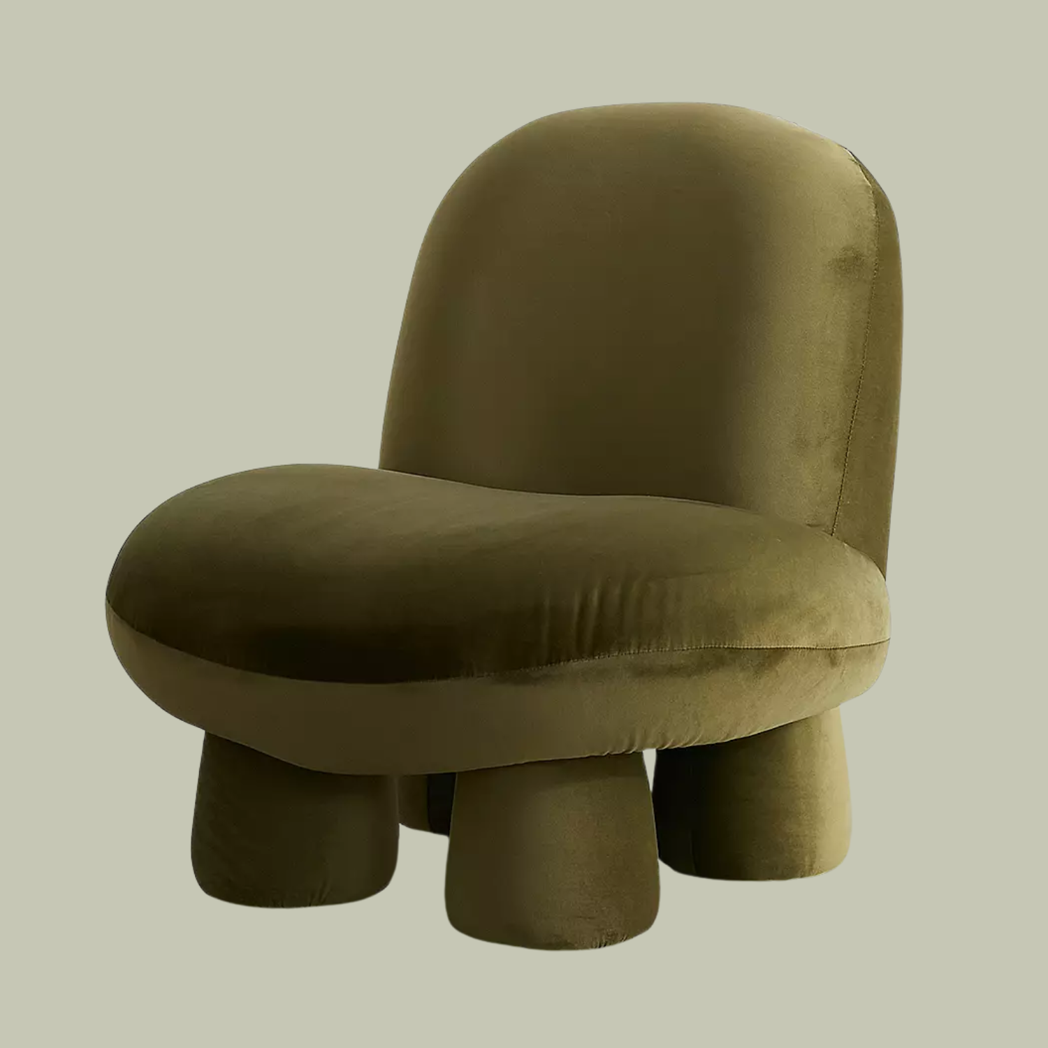 A mossy green accent chair