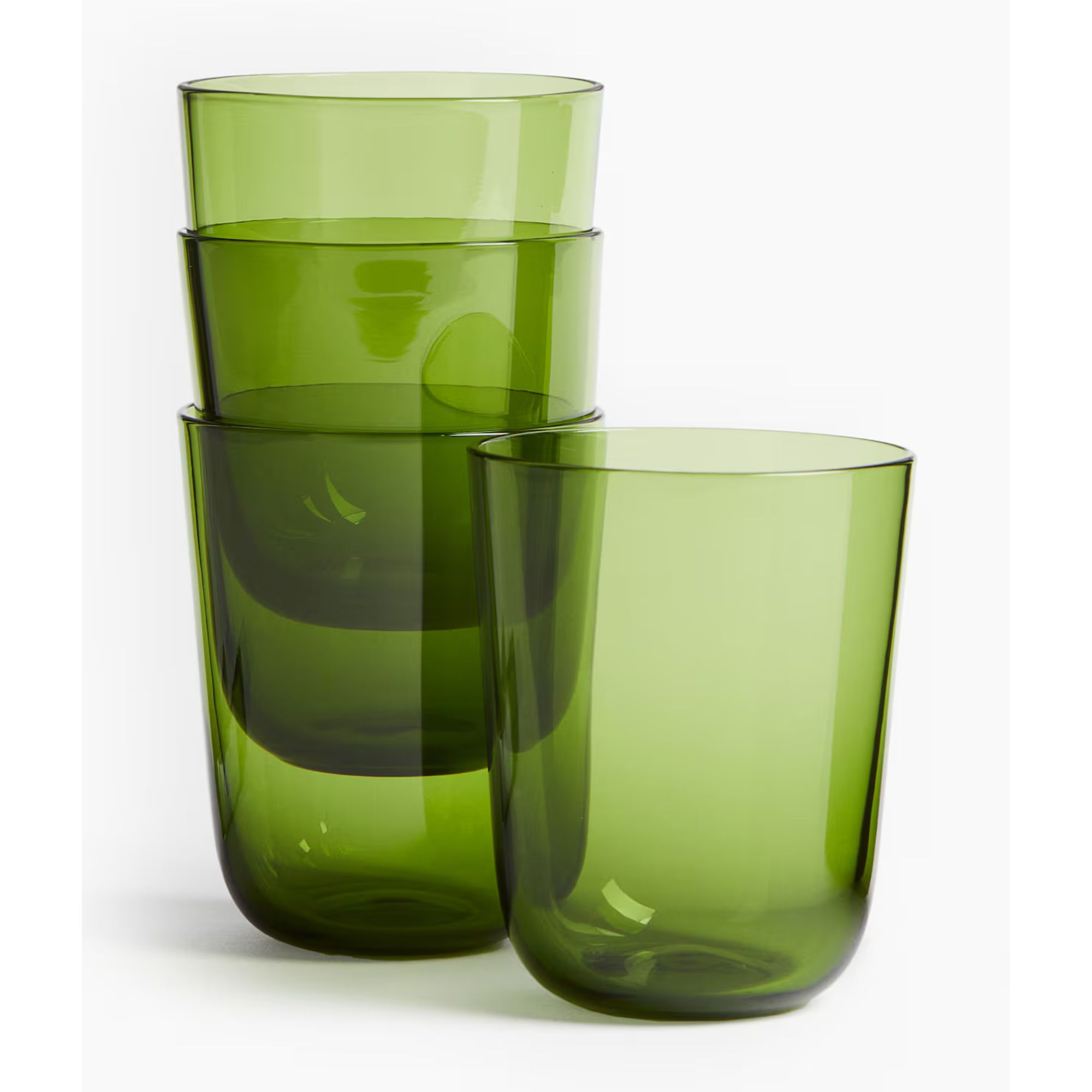 Set of 4 green glasses