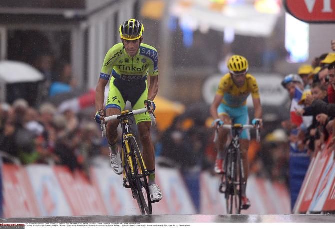 Alberto Contador (Saxo-Tinkoff) and Vincenzo Nibali (Astana) both rode strongly during stage 8