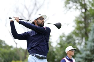 Akshay Bhatia in action at the Rocket Mortgage Classic 2024