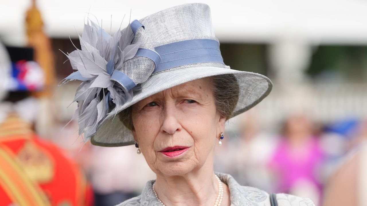 The Princess Royal meets guests during the Sovereign&#039;s Royal National Lifeboat Institution garden party at Buckingham Palace on May 23, 2024