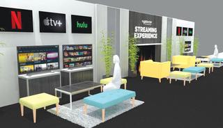 The lobby of the LVCC will feature “The Streaming Experience,” a new OTT demo area that will offer more than 50 OTT platforms across 80 devices.