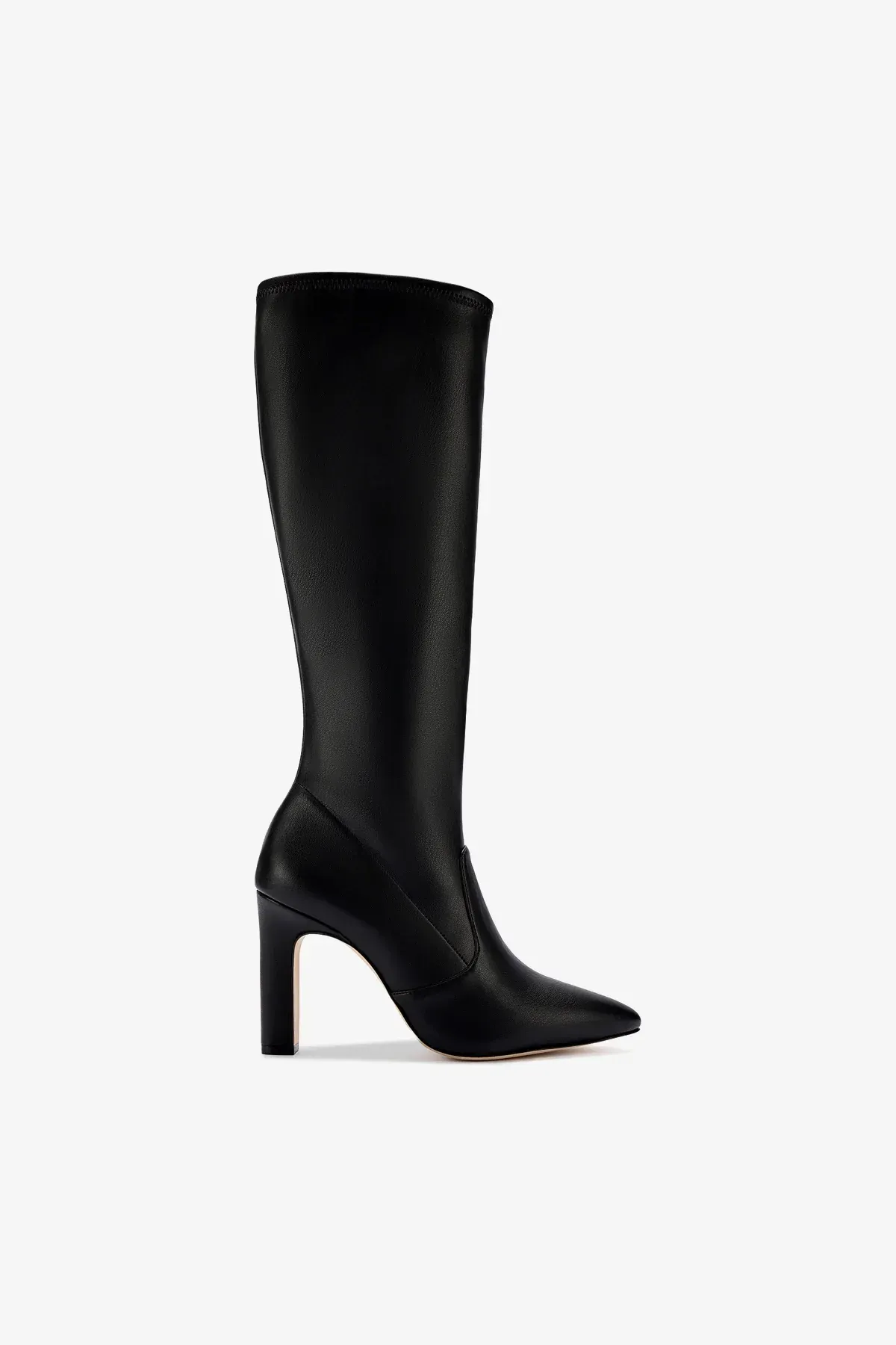 Larroudé, Christy Boot in Black Vegan Stretch Leather