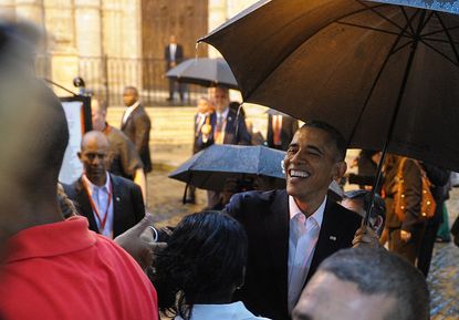 President Obama walks through Old Havana during Cuba trip