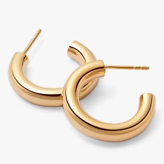 Daisy London Shiny Hoop Earrings, Gold