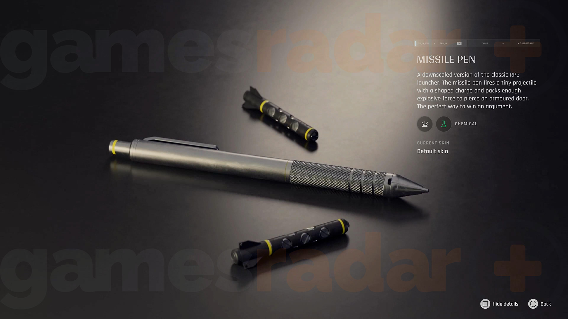 The Missile Pen gadget in 007 First Light