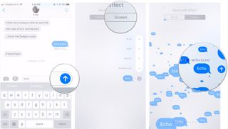 3D Touch send button, tap Screen, tap send on Echo