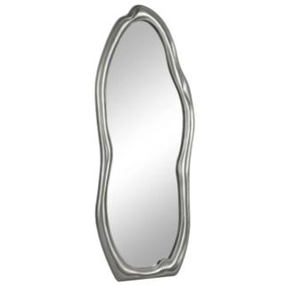 Asymmetrical White Glass Mirror