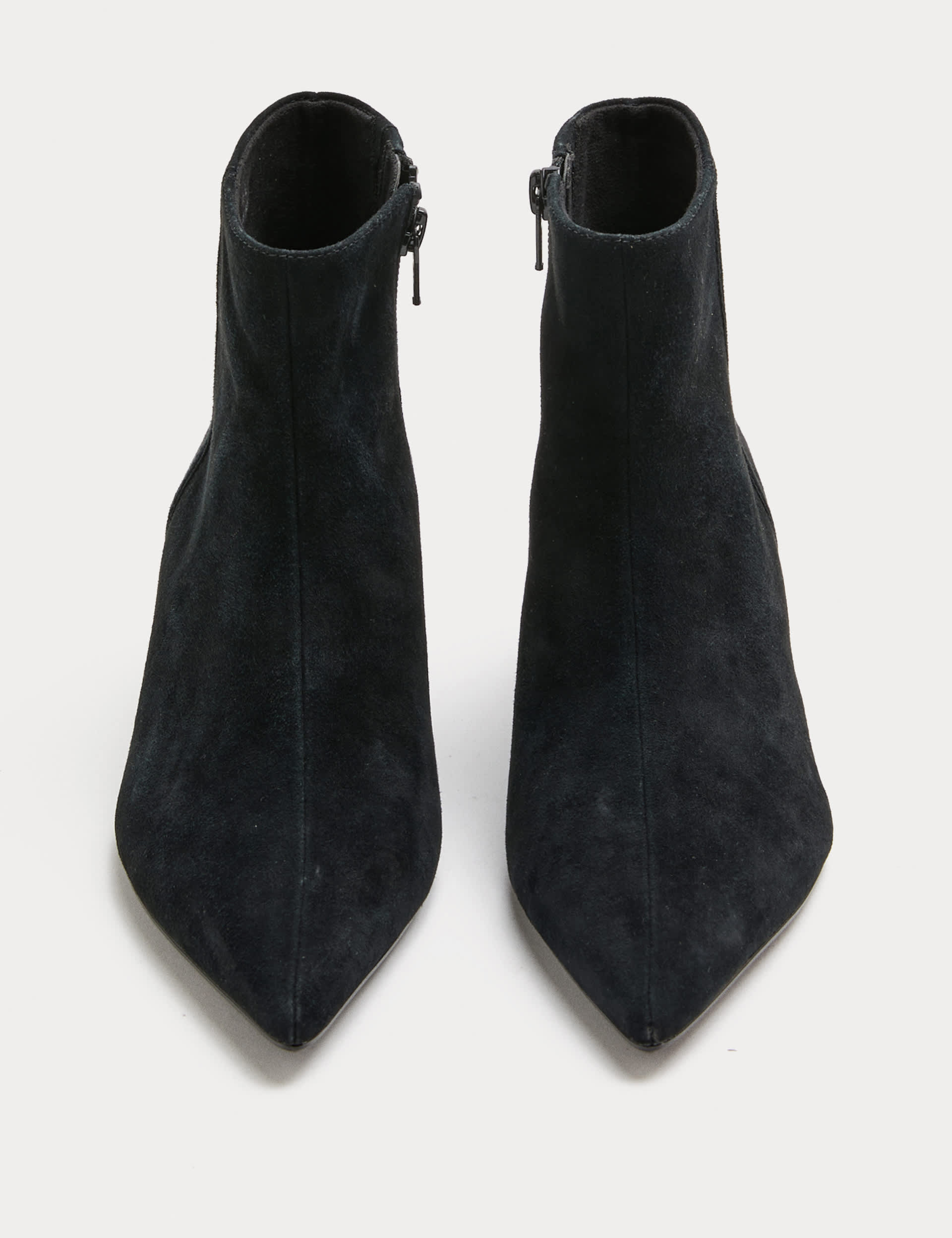Wide Fit Suede Kitten Heel Pointed Ankle Boots