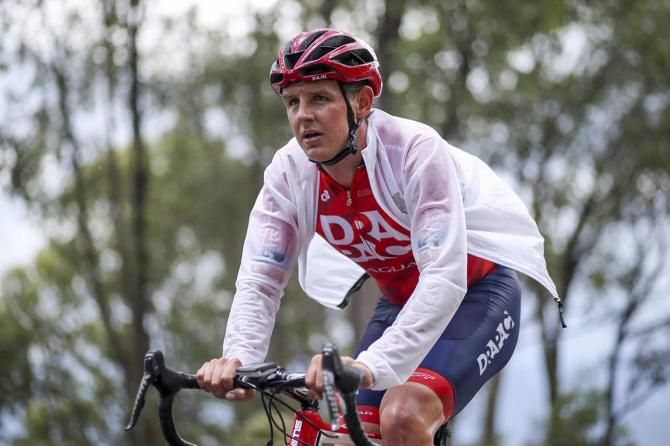 Jordan Kerby riding through the rain