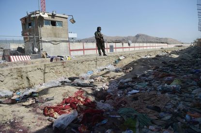 Kabul airport bombing site