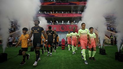 Wolves played Man City in the 2019 Premier League Asia Trophy in Shanghai, China 