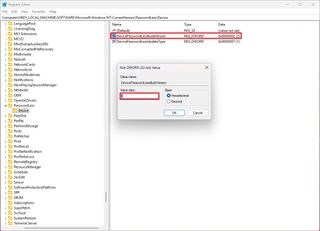 Registry enable passwordless sign in