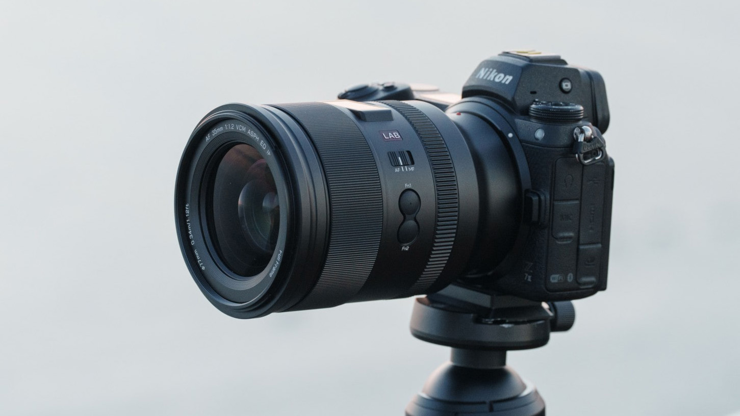 Viltrox AF 35mm F1.2 LAB lens Nikon Z-mount version, attached to a Nikon mirrorless camera