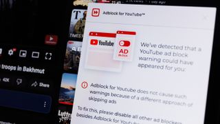 YouTube blocking an adblocker