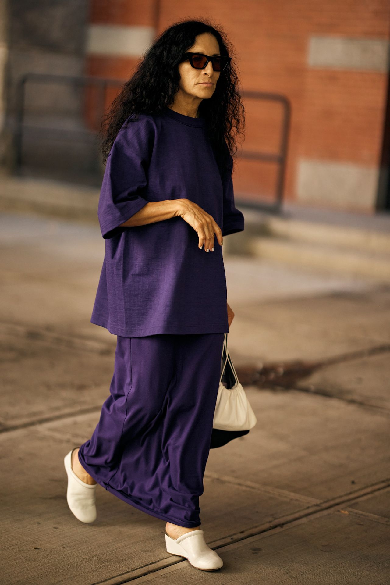 nyfw editors and influencers wearing purple