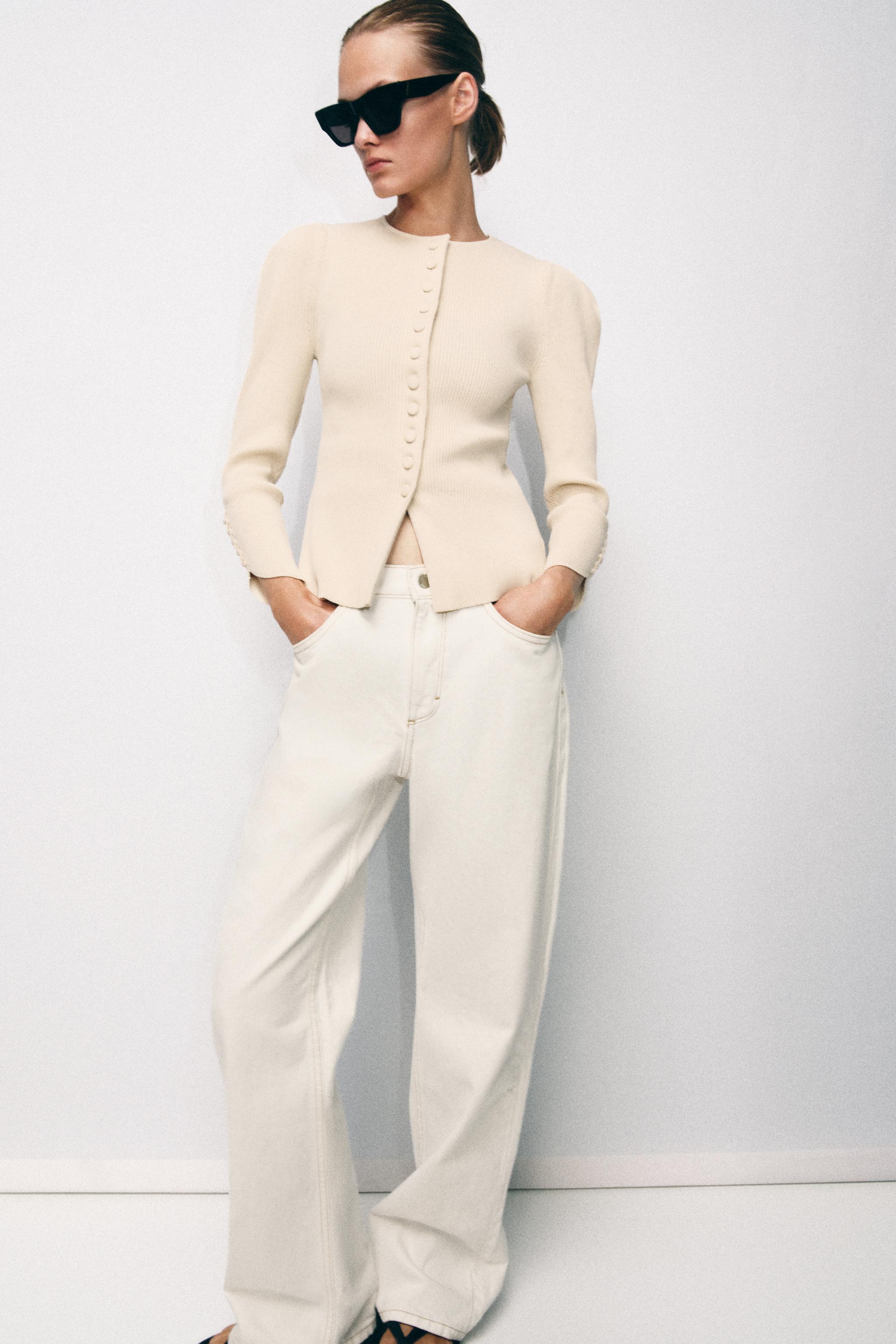 Cardigan With Puff Sleeves
