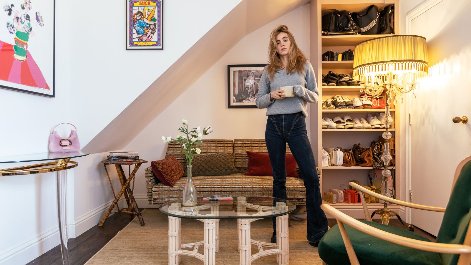 Suki Waterhouse's interior designer talks sourcing vintage pieces and mixing patterns in the singer's London apartment