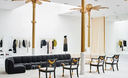 Darial interiors sees black lacquer finishes and gold palm trees