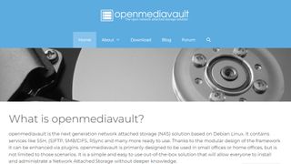 Website screenshot for Open Media Vault