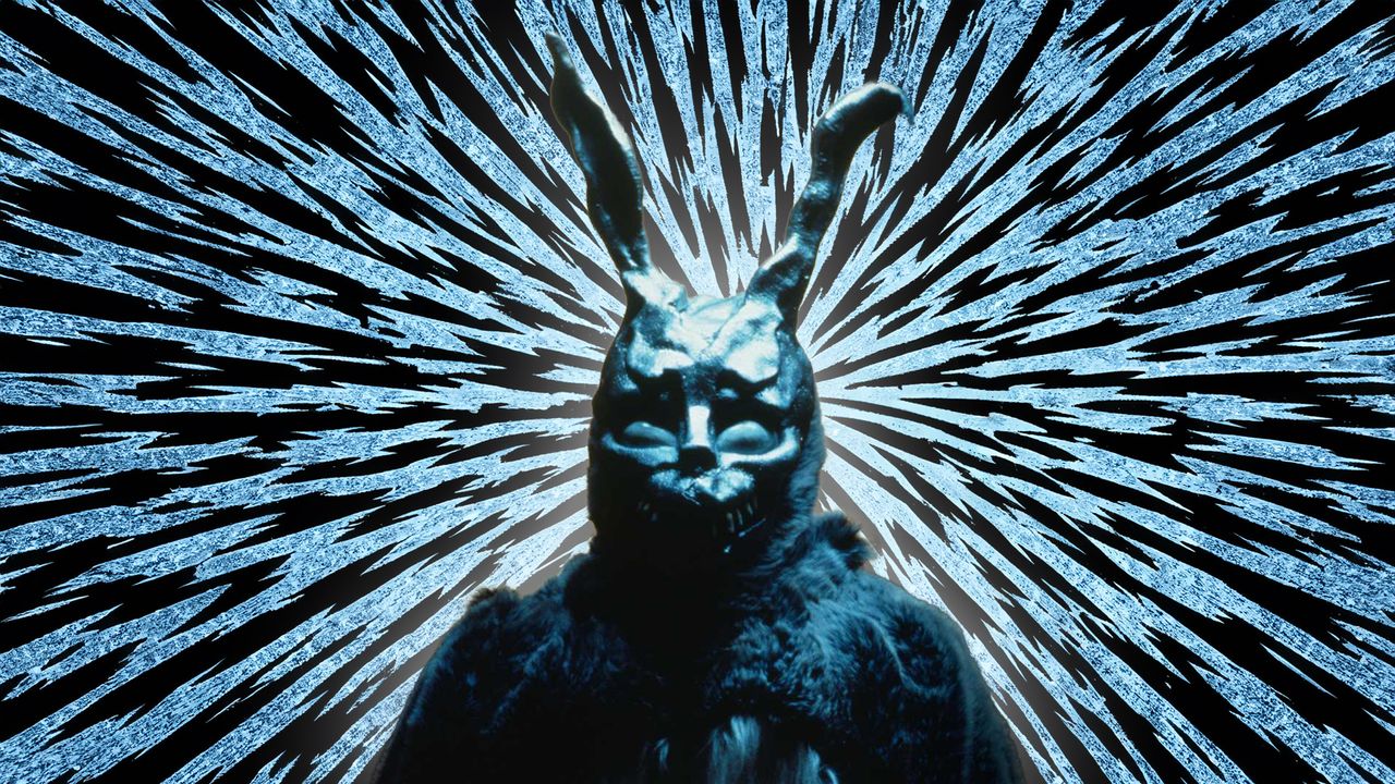 Donnie Darko on comic book background