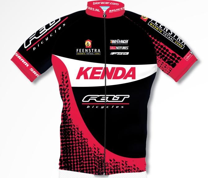 The jersey for the new Feenstra-Felt p/b Kenda Pro Mountain Bike Team in 2013