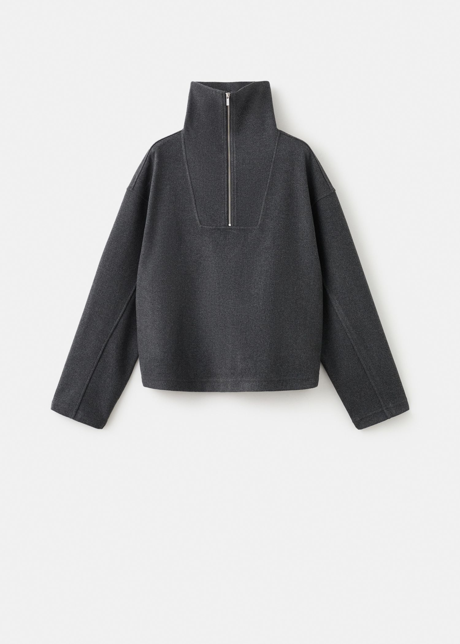 Turtleneck Sweatshirt With Zip - Women | Mango Usa