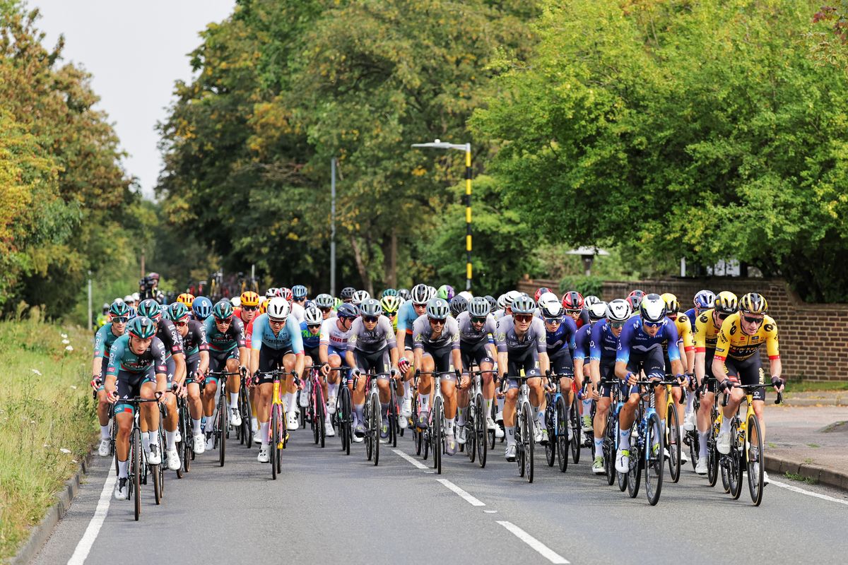 Picture by Alex Whitehead/SWpix.com - 08/09/2023 - Cycling - 2023 Tour of Britain - Stage 6: Southend-on-Sea to Harlow (146.2km) - The Peloton