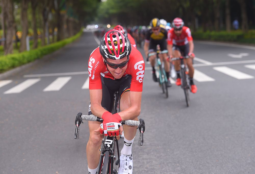 Tim Wellens on the front during stage 3 at the Tour of Guangxi