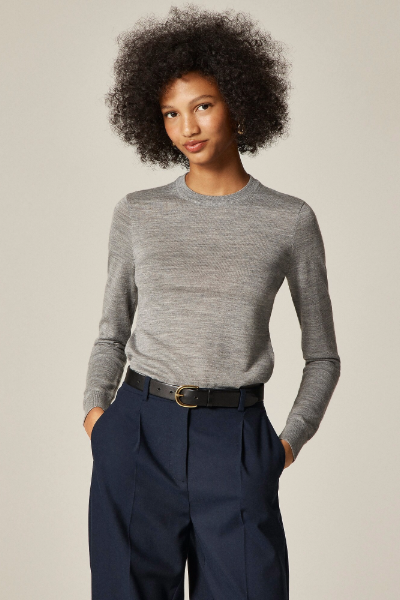 J.Crew, Carolyn Fitted Crewneck Sweater in Merino Wool