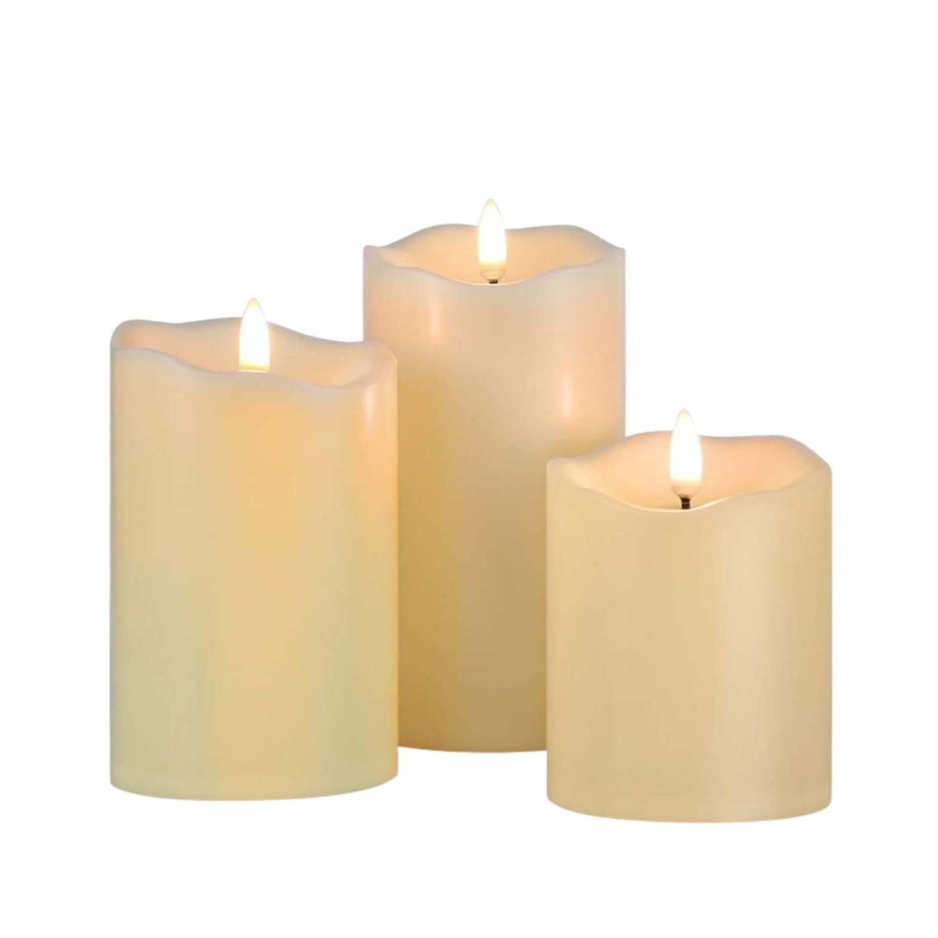 Satu set tiga lilin tanpa cacat