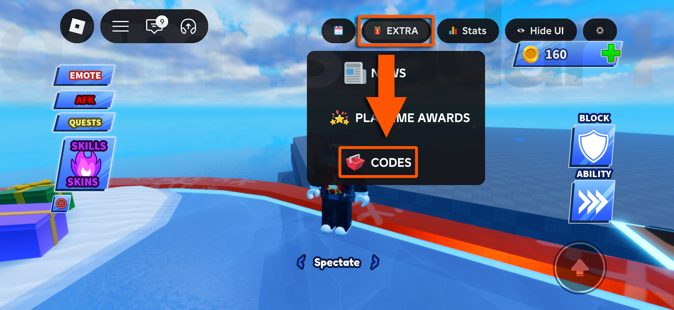 How to redeem Blade Ball codes through the menu