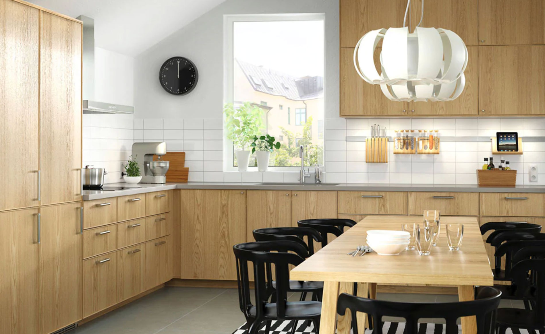 kitchen design l shaped with table