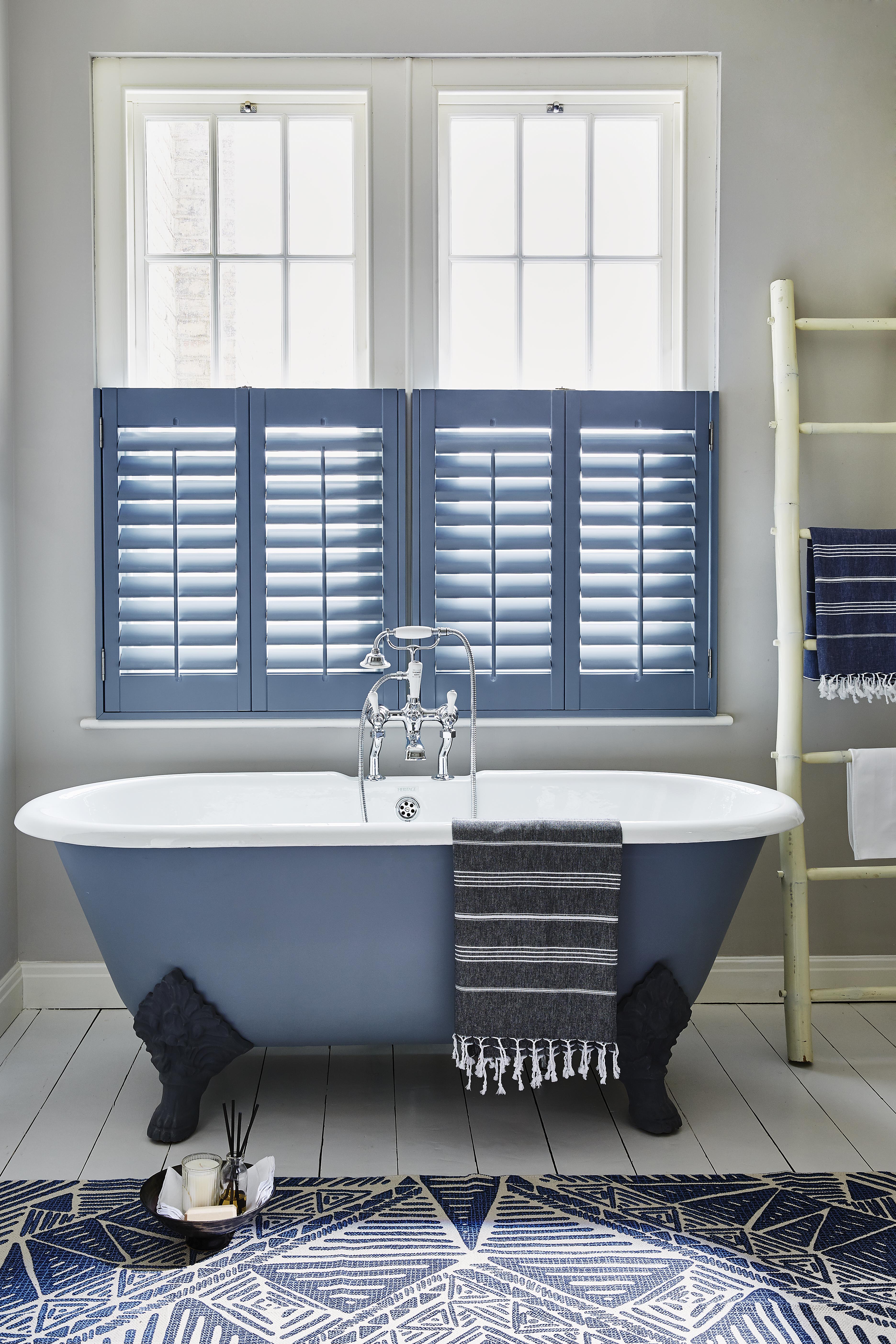 California shutter in a traditional bathroom