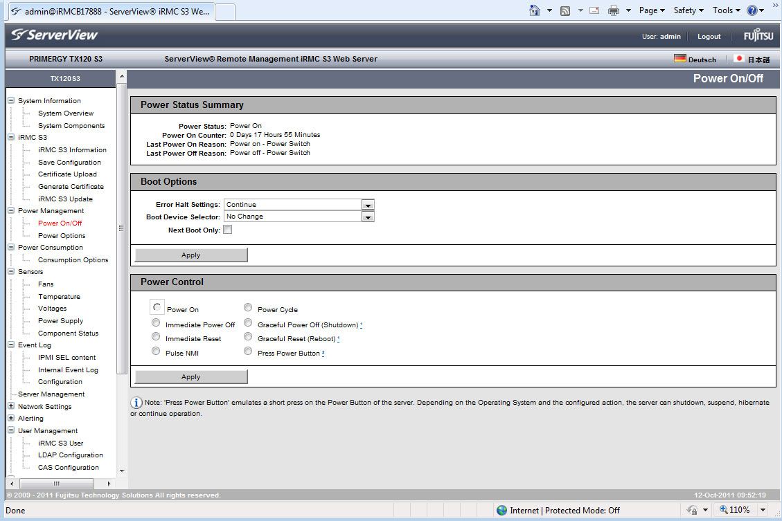 Full remote management is included as standard &ndash; even the server&rsquo;s power can be controlled from the web interface.