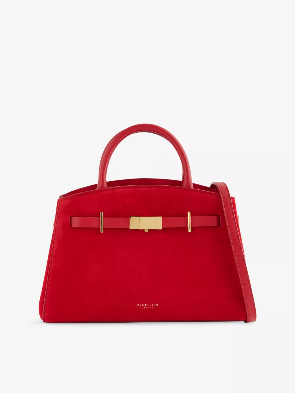 Small Hudson Suede Top-Handle Bag