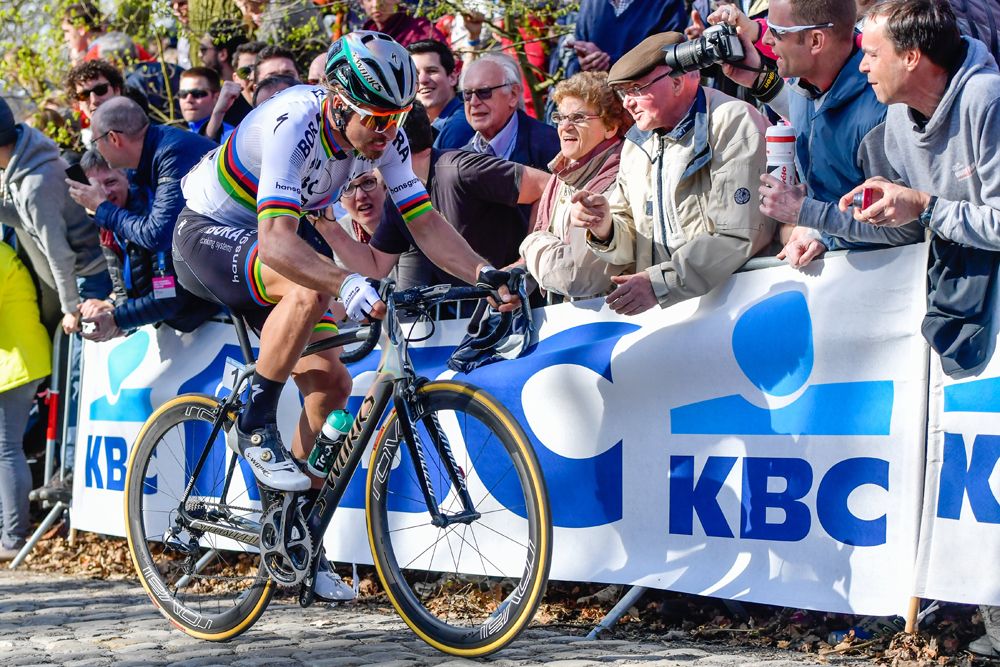 Peter Sagan (Bora-Hansgrohe) in action during Gent-Wevelgem