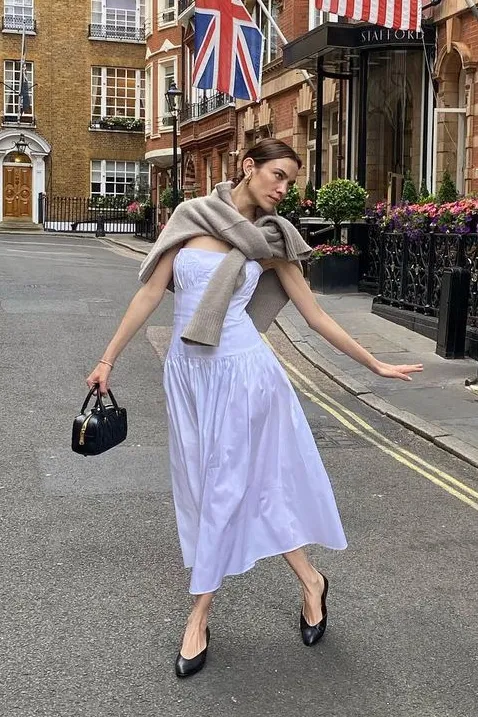 alexa chung wears a white tove dress
