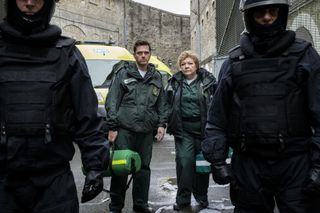 Paramedics Iain and Jan are unsure what awaits them at a prison riot