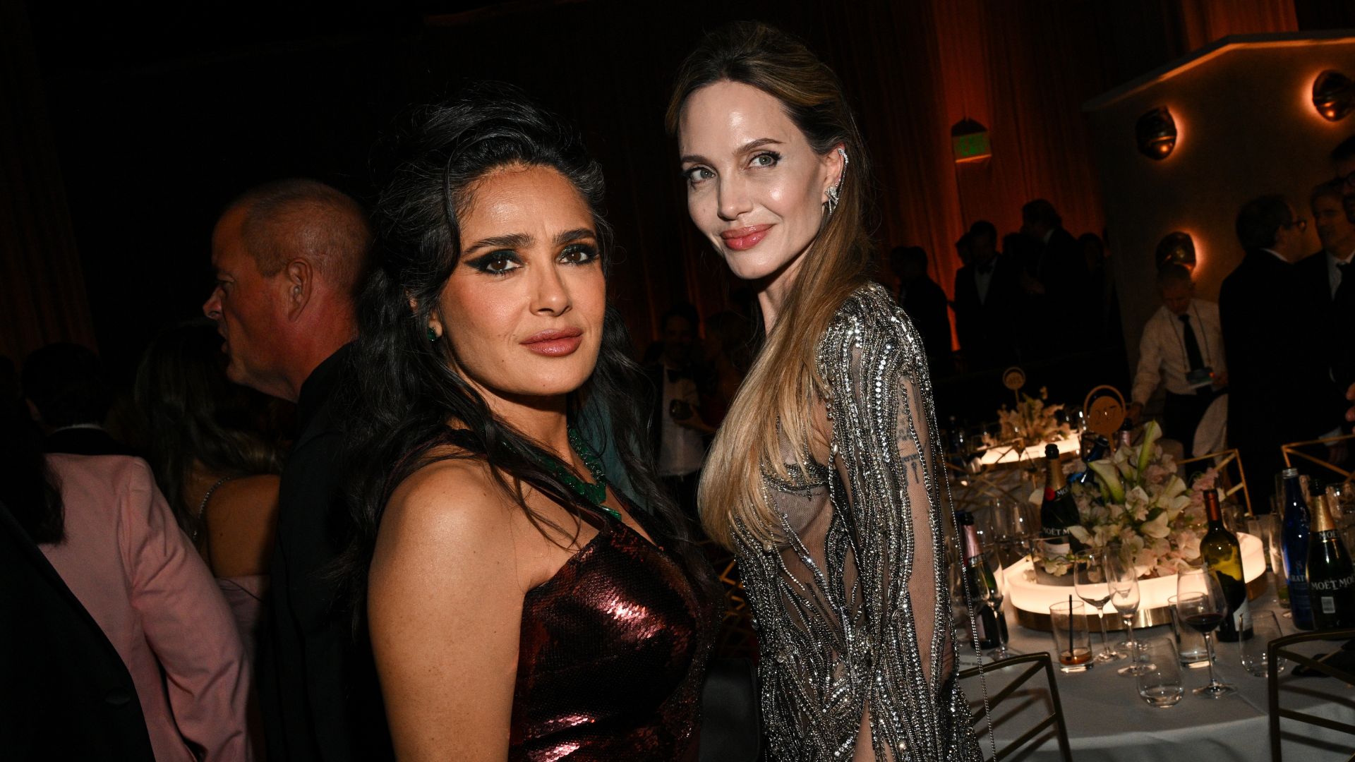 Salma Hayek and Angelina Jolie, January 2025