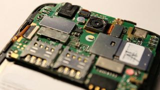 Image of electronics inside a smartphone