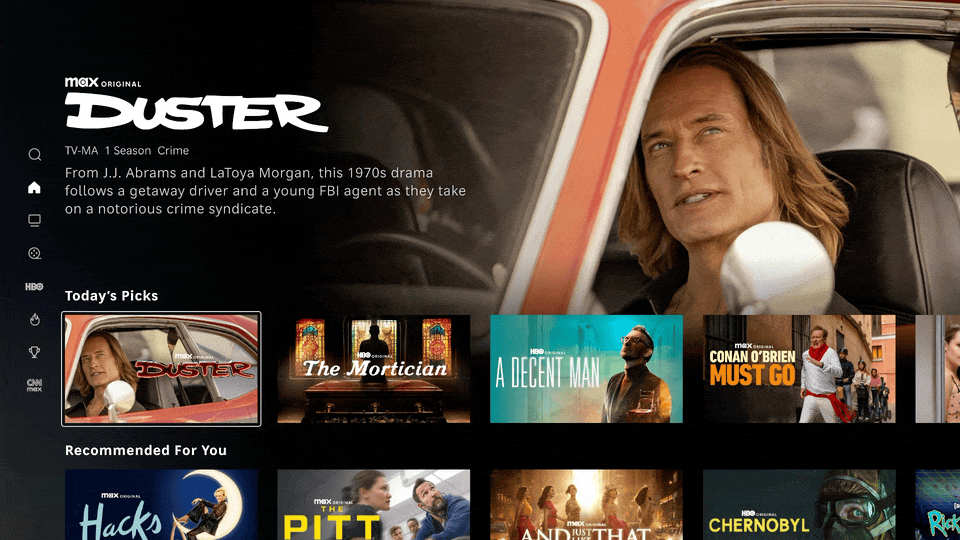 An animated gif showing how Max's new homepage will look and operate