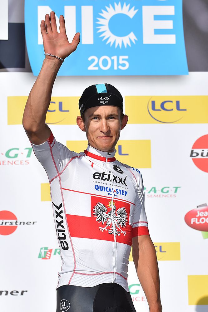 Michal Kwiatkowski on the podium