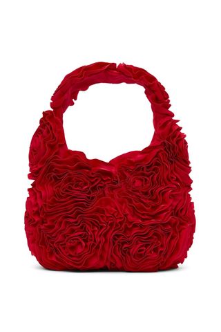 red rose texture handbag
