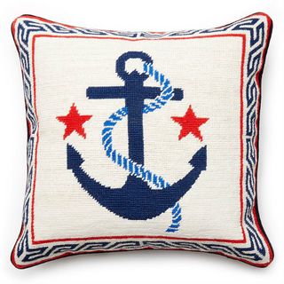 anchor red and blue tone cushion