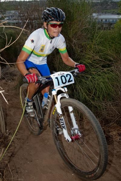 South African champion, Yolande Speedy, pictured here on her way to victory at the first round of the 2012 National Cross Country Series, is out of the 2012 UCI World Cup, Pietermaritzburg, with a broken wrist.
