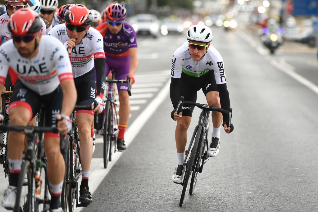 Enrico Gasparotto moves up the peloton